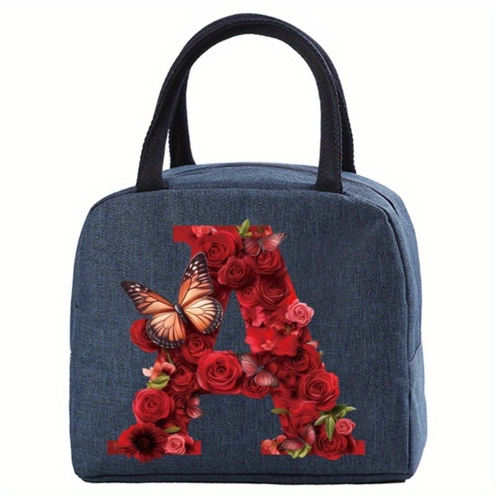 Insulated Lunch Bag, Thermal Bento Tote, Handbag Rectangular Food Carrier with Zipper Closure Non-food Contact, Ice Pack Picnic Bag, back To School