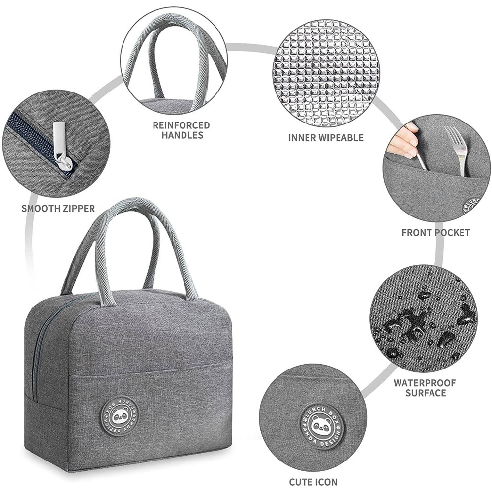 Portable Handheld Insulated Lunch Bag Aluminum Foil Thermal Food Container Bag Suitable for Work Commuting, Bento Box Carrier Picnic Cooler Camping Non-Food Contact, back To School