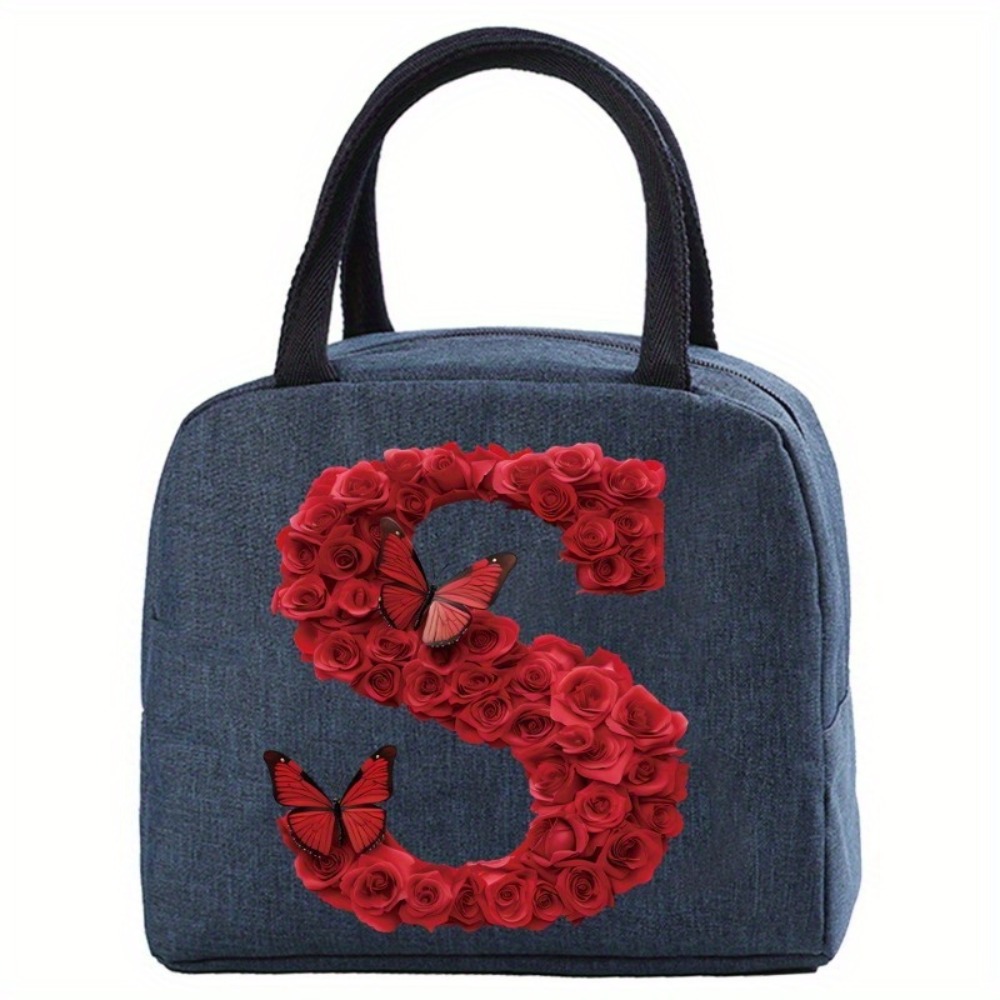 Insulated Lunch Bag, Thermal Bento Tote, Handbag Rectangular Food Carrier with Zipper Closure Non-food Contact, Ice Pack Picnic Bag, back To School