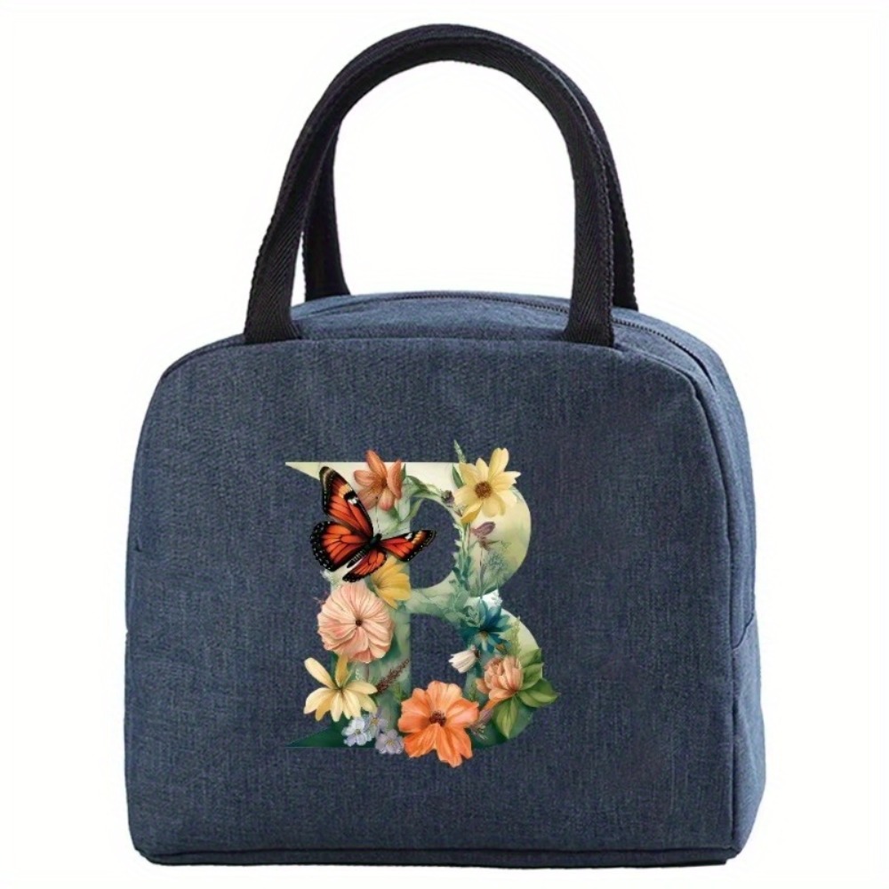 Insulated Lunch Bag, Thermal Bento Tote, Handbag Rectangular Food Carrier with Zipper Closure Non-food Contact, Ice Pack Picnic Bag, back To School