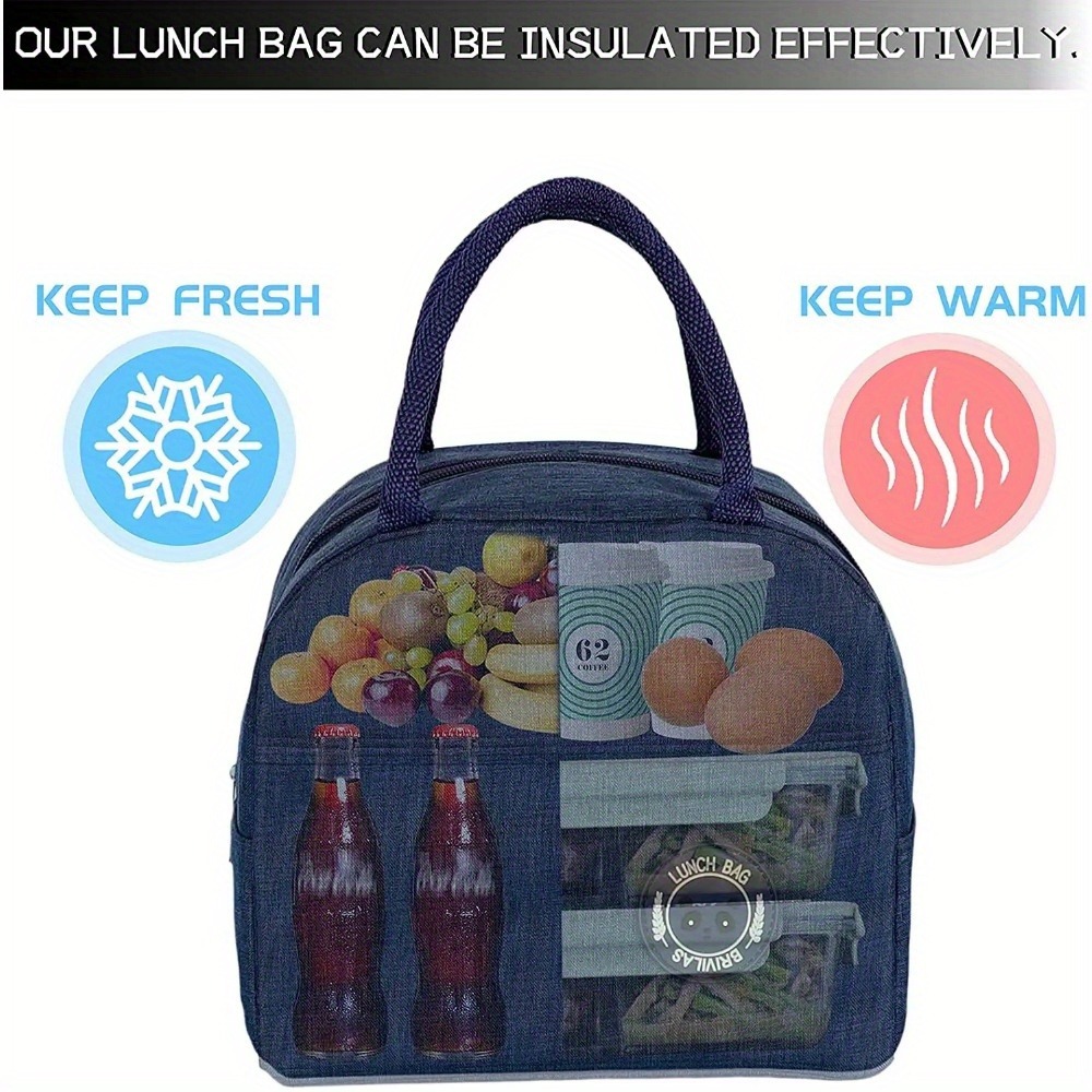 Insulated Lunch Bag Insulated Tote for Work, School, Outdoor Activities, Lunch Bag Durable Aluminum Foil Food Container Cooler Bag, Perfect for Office Workers