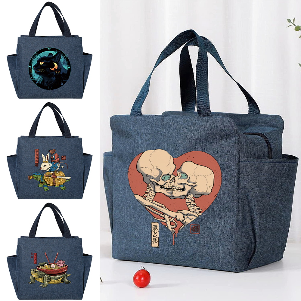 Portable Large Capacity Insulation Lunch Bag, Student Lunch Box, Thick Aluminum Foil Handbag, Cooler Thermal Food Storage Bags, Suitable for Picnics, School, Travel and Work Non-Food Contact