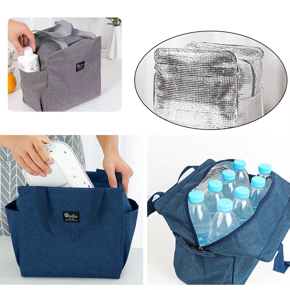 Insulated Lunch Bag – Thick aluminum foil handbag Non-Food Contact, Portable Storage Bag Ideal for Picnics & Outdoor Meals, Picnic Essentials | Stylish Lunch Bag, Back to School