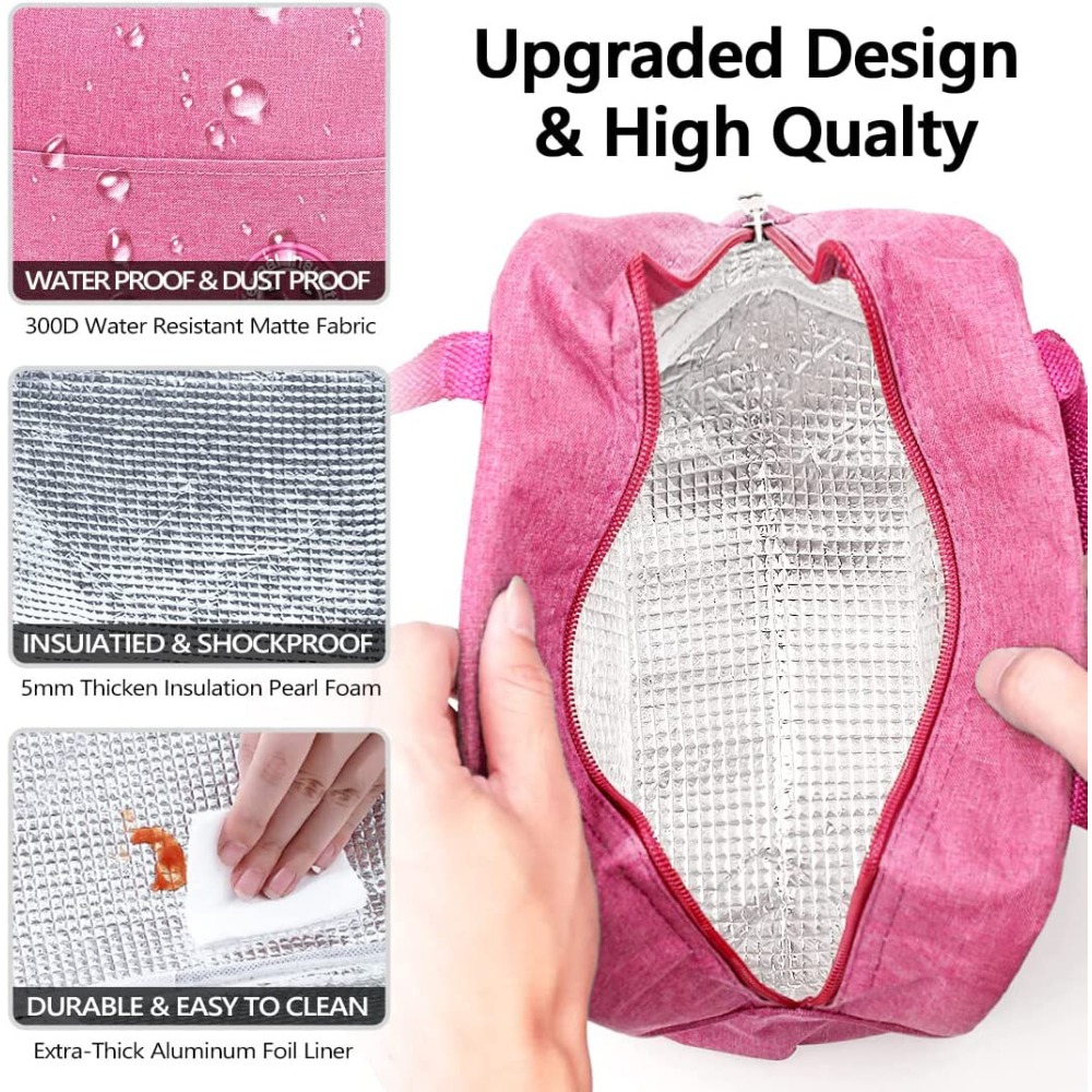 Portable Handheld Insulated Lunch Bag Aluminum Foil Thermal Food Container Bag Suitable for Work Commuting, Bento Box Carrier Picnic Cooler Camping Non-Food Contact, back To School