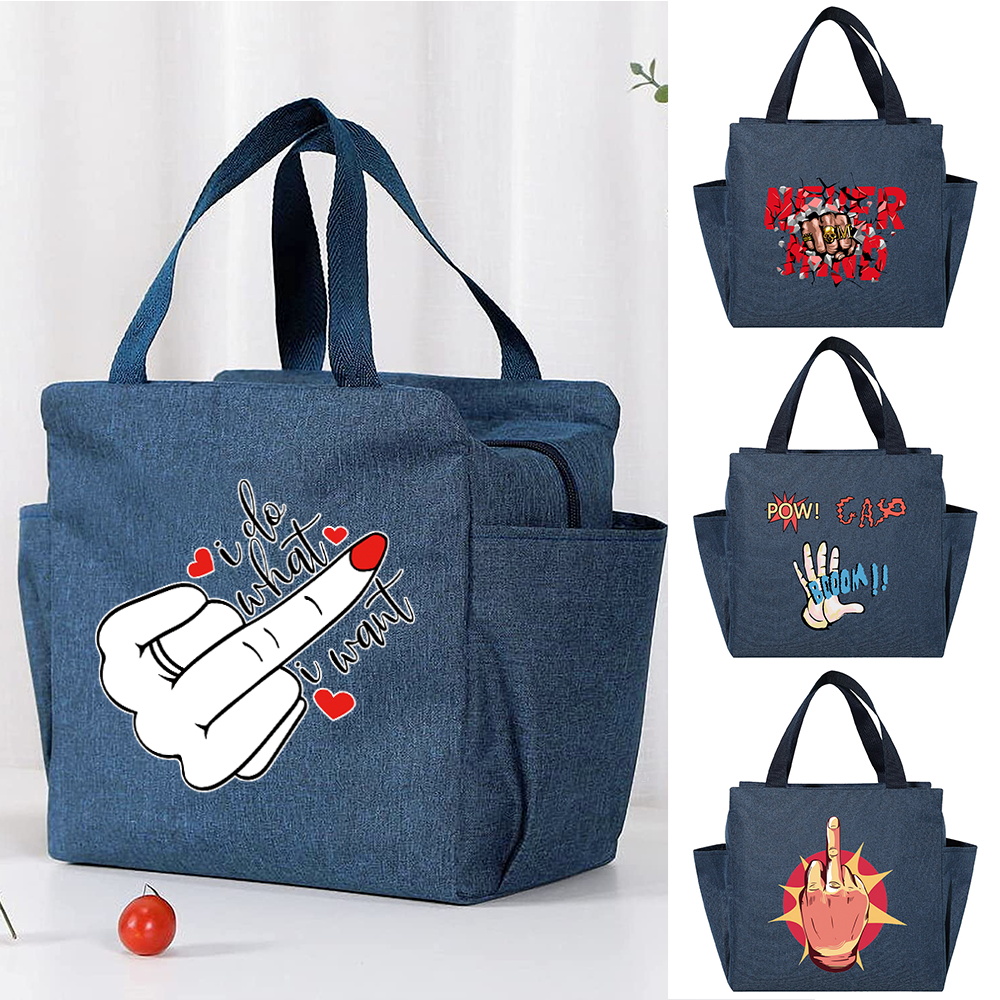 Portable Large Capacity Insulation Lunch Bag, Student Lunch Box, Thick Aluminum Foil Handbag, Cooler Thermal Food Storage Bags, Suitable for Picnics, School, Travel and Work Non-Food Contact